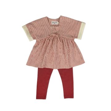 Bonjour Red Striped Girls Two-Piece 