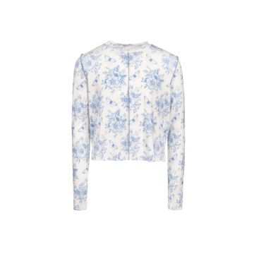 Poet Emily Blue Toile Cable Tee