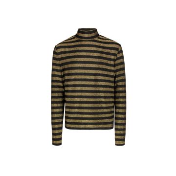 POET ARIA MOCKNECK BLACK AND GOLD STRIPE
