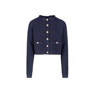 POET DAHLIA NAVY KNIT CARDIGAN