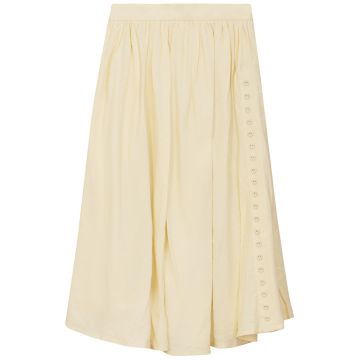 Pompomme Skirt With Side Buttons Pale Banana