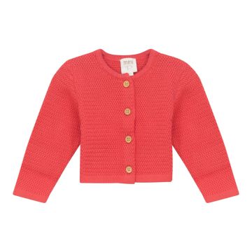 Pompomme Knit Cardigan Berry