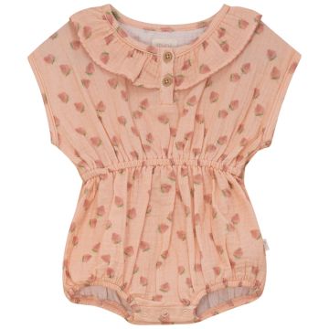 Pompomme Berry Printed Romper Pastel Peach
