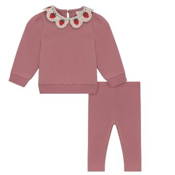Pompomme EMBROIDERED CROCHET COLLAR SET Pink