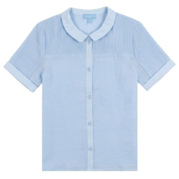 Pompomme Pintuck Shirt Blue