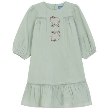 Pompomme HEART EMBROIDERED DETAIL DRESS