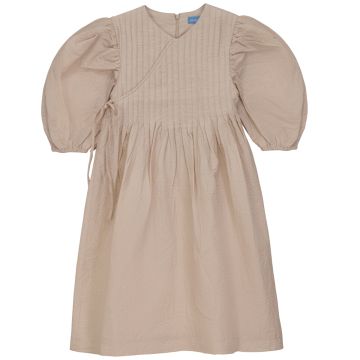 Pompomme TEXTURED WRAP DRESS Beige