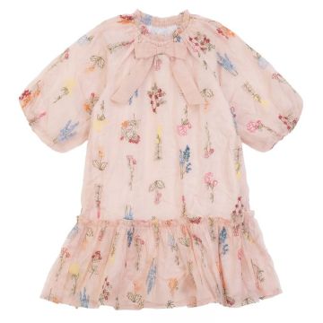 Pompomme PUFF SLEEVE DRESS Peach