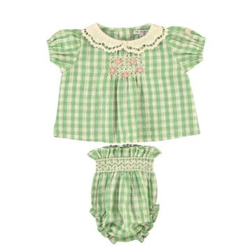 Bebe Organic Tilia Baby Set Green Gingham