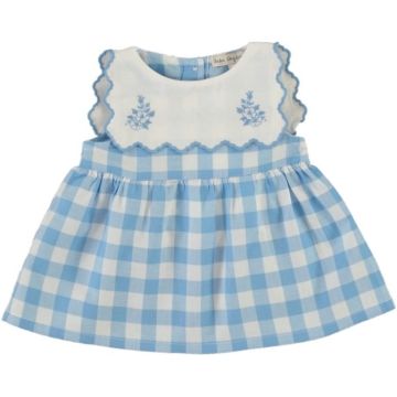 Bebe Organic Viola Baby Dress Sailor Check