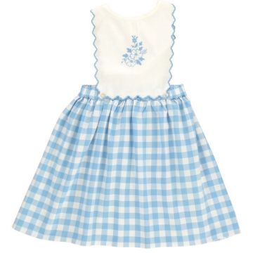Bebe Organic Viola Apron Dress Sailor Check