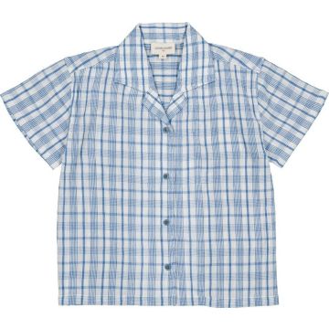 Louis Louise SHIRT MAGNUM COTTON CREPE CHECK BLUE