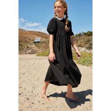 Pash Mini Madison Contrast Collar Maxi Black