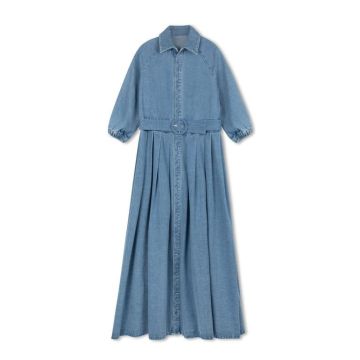 Daintti DENIM BELTED MAXI DRESS