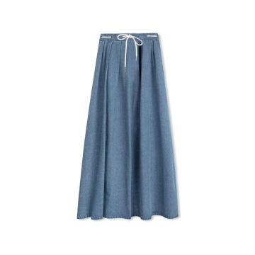 Daintti DENIM DRAWSTRING MAXI SKIRT