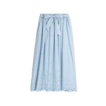 Daintti BLUE EYELIT MIDI SKIRT