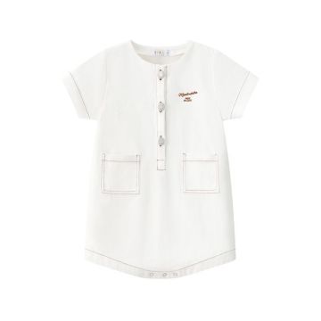 Coco Blanc Boy Denim Romper white