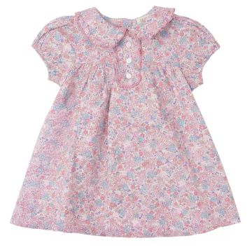 Pompomme FLORAL FRILL EGDE DRESS Pink