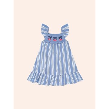 HUXBABY VINTAGE STRIPE CHERRY DRESS
