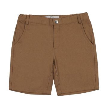 Panther Cognac Linen Shorts