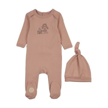 Mon Tresor Castle Cutie Girls Footie & Hat Set Blush
