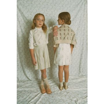 Bace Linen Herringbone Pleated Jumper