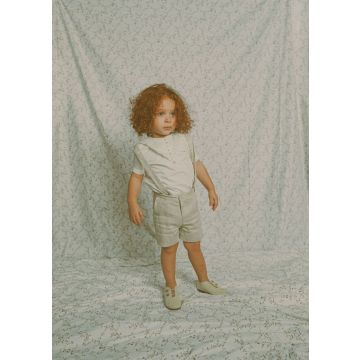 Bace Linen Herringbone Shorts With Removable Suspenders 