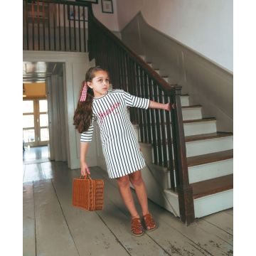 Bamboo Script Striped T-shirt Dress 