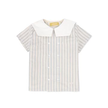 Le Bourdon Double Stripe Sailor Collar Blouse