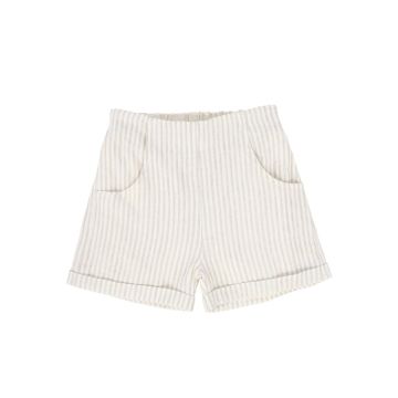 Le Bourdon Linen Seam Shorts white/Tan