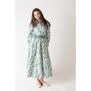 Joelle Floral Smoking Skirt Green