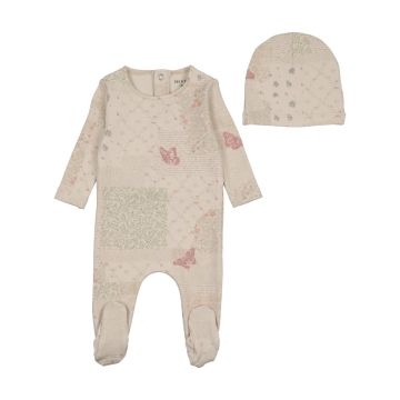 Bee & Dee Organic Paper Print Footie & Beanie