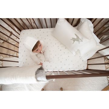 Petit Belle Porter Crib French Grey Birds Set
