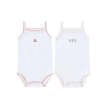 Petit Clair Baby 2pc Bodysuit - Tulip & Cherry