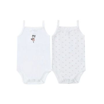 Petit Clair Baby 2pc Bodysuit - Doll & Flower Print