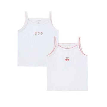 Petit Clair Girl 2pc Undershirt - Tulip & Cherry