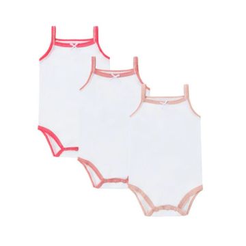 Petit Clair Baby 3pc Bodysuit - White/ Color Trimmed