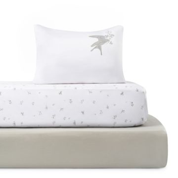 Petit Belle Crib Sheet Set- Summer Skies Bird