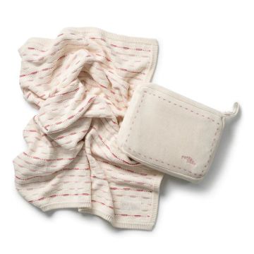 Petit Belle Weave Knit Blanket Ruby Blush