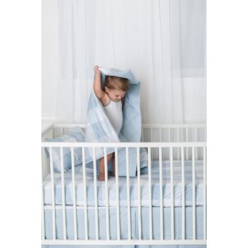Ely's & Co Crib Set 4 pc Gingham Blue