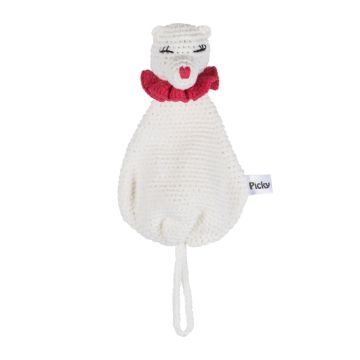 Picky Baby Paci Clip/rattle White/red