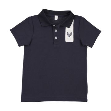 Bopop SS Polo Navy with White Block