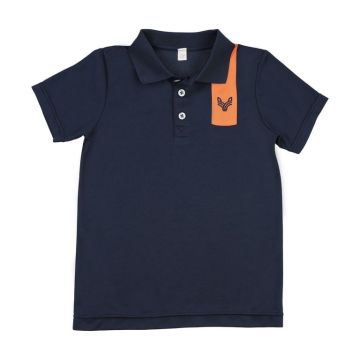 Bopop LS Polo Navy with Orange Block