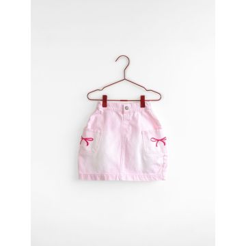 Please Mom Bow Denim Skirt