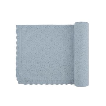 Ely & Co Pointelle Knit - Dusty Blue - Blanket