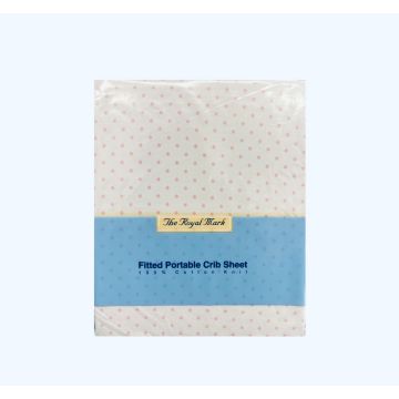 C & L Linens Porta Crib Sheet Pink Dot