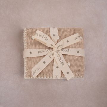 Petit Bebelu Popcorn Knit Blanket Beige