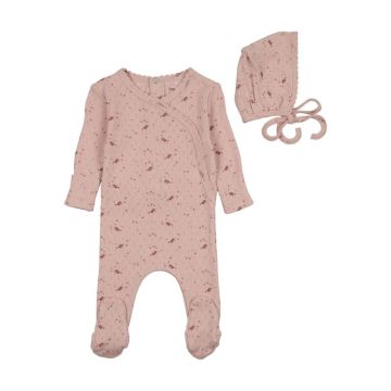 Bee & Dee Pretty Petals Pointelle Footie with Bonnet