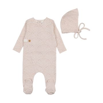 Bee and Dee Print Wrap Footie with Beanie