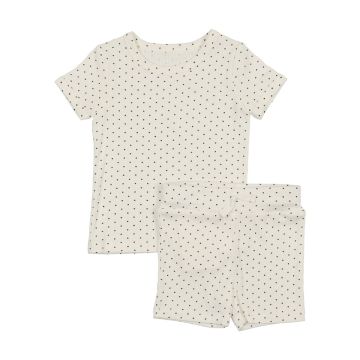 Bonjoy Polka Dot Short Set Ivory